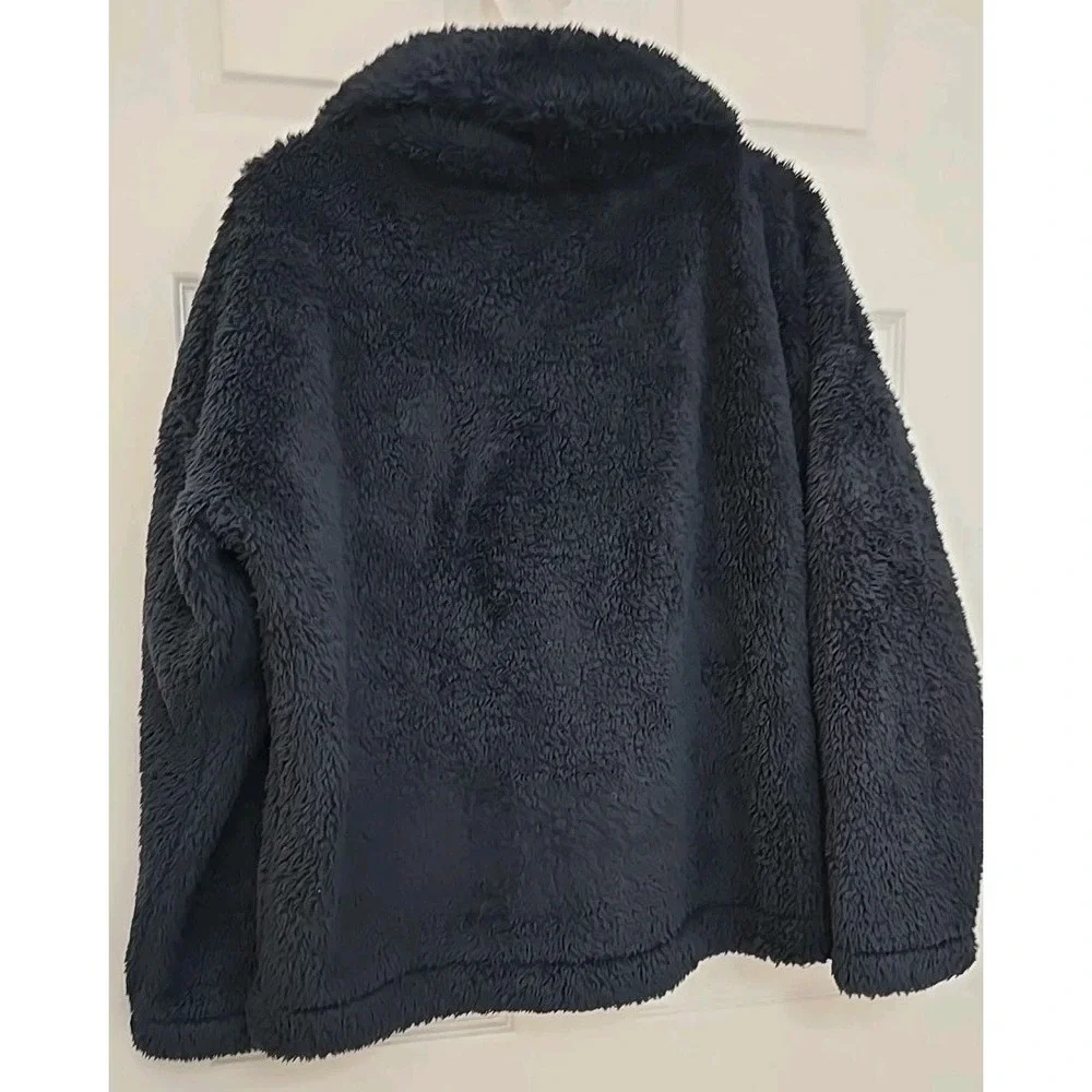 Tommy‎ Hilfiger Women's sherpa quarter-zip pullover jacket  navy blue Medium